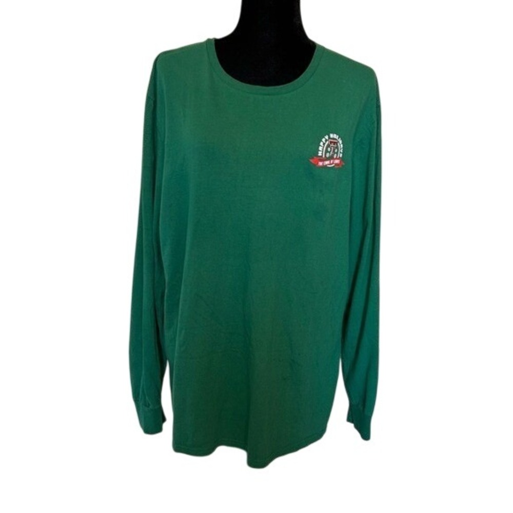 Texas Tech Carol of Lights Long Sleeve Shirt Green Fruit of the Loom Large
